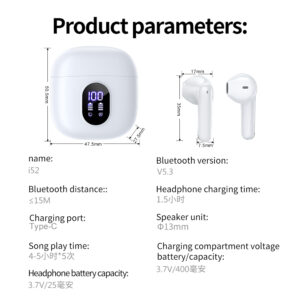 i52 ENC dual-microphone call noise reduction Bluetooth headset i52详情哑面 11