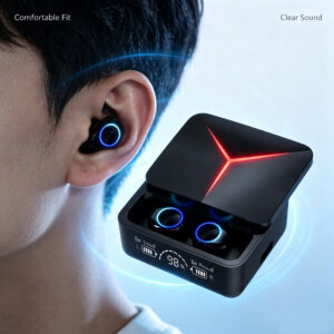 M90 TWS Bluetooth Wireless Headphones Foreign Trade Hot Sale 佩戴图