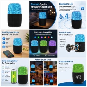 M-186 Liquid Light Bluetooth Speaker, Waterproof Woven Dual Drivers Deep Bass, Bluetooth 5.4 & TWS, Portable Speaker for Home & Outdoor snapshot s 0 (1)