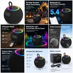 M-193 Spherical Portable Bluetooth Speaker, RGB Lights, TF Card Supported Mini Bass Speaker, Ideal Gift for Outdoor & Indoor snapshot s 0 (1)