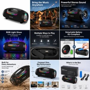 Hot sale M-266 removable battery wireless Bluetooth speaker, outdoor waterproof, portable design, equipped with subwoofer function, supports RGB sound snapshot s 0 (1)